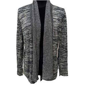 Jones NY Black Gold Open Front Cardigan Sweater Vintage Petite Large